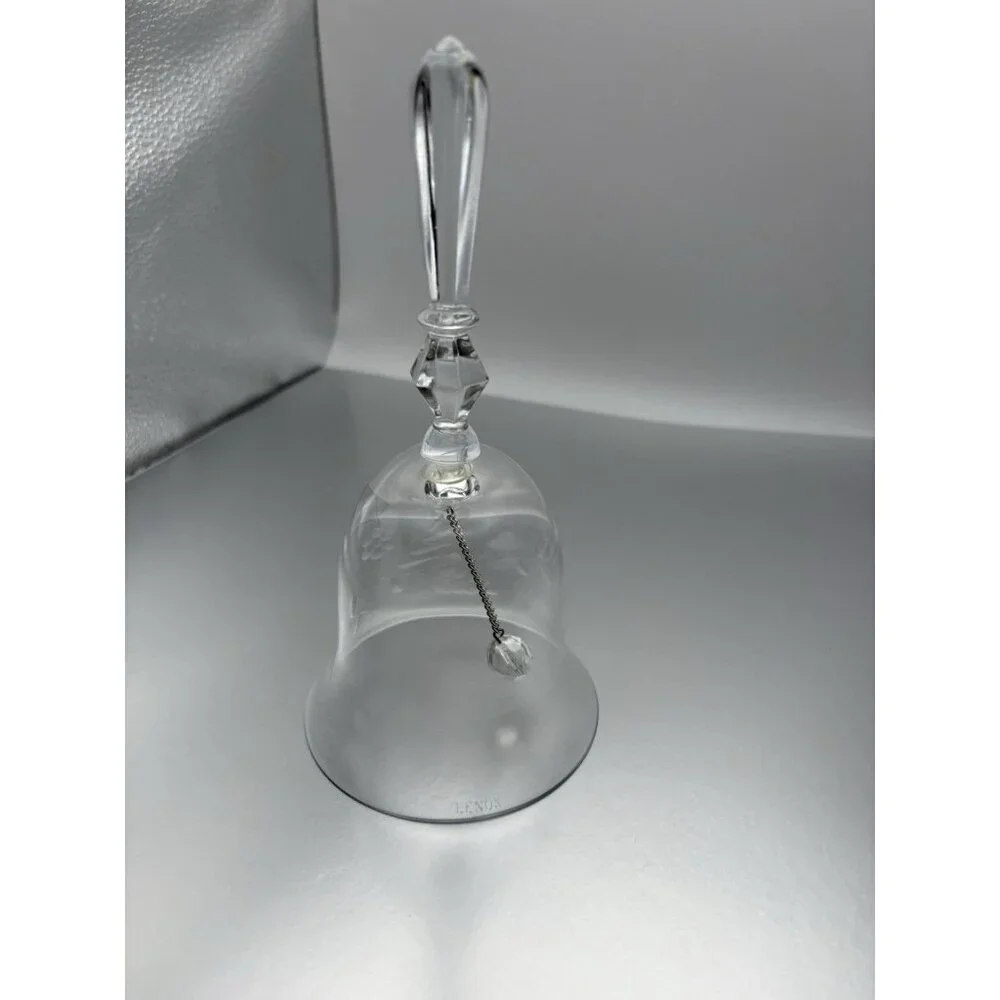 Vintage LENOX Etched Clear Crystal Glass 6" Bell - Picture 4 of 9
